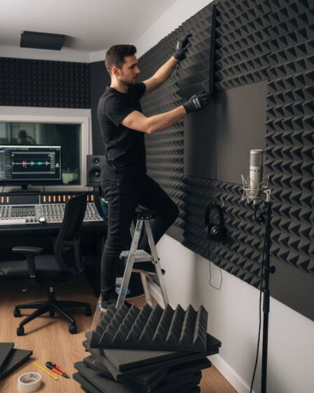 Como instalar espuma acústica sem danificar a parede ou o teto